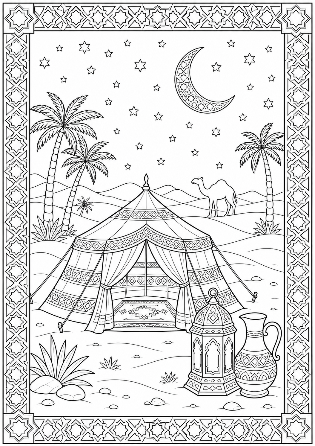 Printable coloring page: Desert Stars